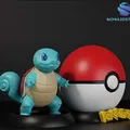 Mô hình 3D Squirtle & Pokeball Display Stand (STL) - Bộ chi tiết đa mảnh - Thumbnail 1