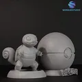 Mô hình 3D Squirtle & Pokeball Display Stand (STL) - Bộ chi tiết đa mảnh - Thumbnail 3