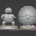 Mô hình 3D Squirtle & Pokeball Display Stand (STL) - Bộ chi tiết đa mảnh - Thumbnail 5