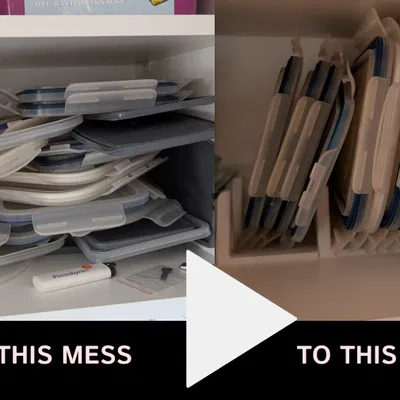 Giá đỡ nắp hộp đựng thực phẩm dạng mô-đun (Tupperware/IKEA...)