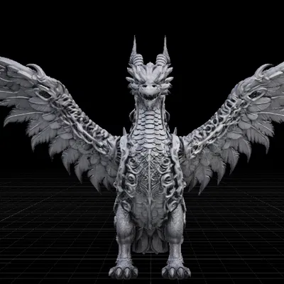 Mô hình Rồng Phượng hoàng Phoenix Dragon tinh xảo cho in 3D