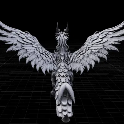 Mô hình Rồng Phượng hoàng Phoenix Dragon tinh xảo cho in 3D