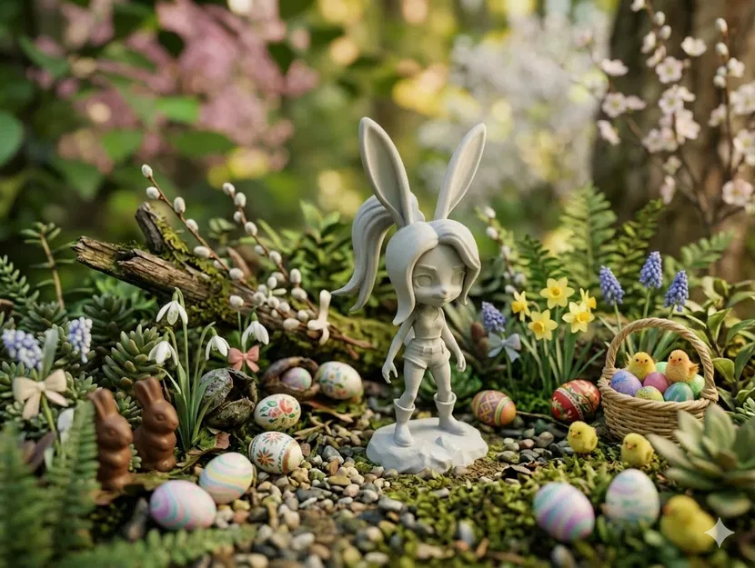 Easter Bunny Chibi Girl - Mô hình RPG Mini siêu dễ thương - Image 1