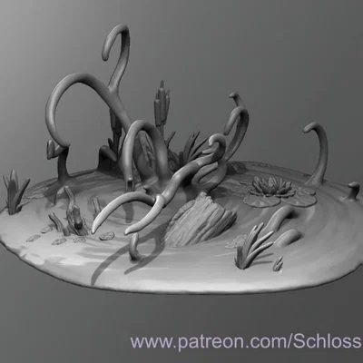 Mô hình tiểu cảnh đầm lầy Coldmire Pond cho game D&D và Tabletop