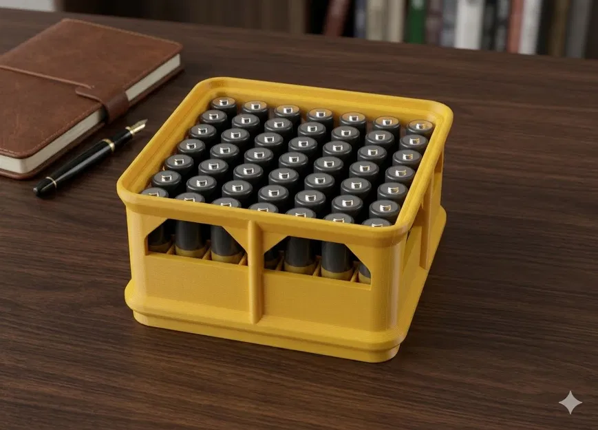 Hộp đựng pin AAA 49 viên xếp chồng thông minh in 3D - Image 1