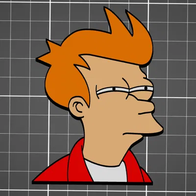 Nam châm tủ lạnh Philip J. Fry (Futurama) in 3D đa màu