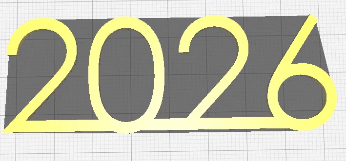 Mô hình chữ số 2026 trang trí bàn làm việc in 3D - Image 1