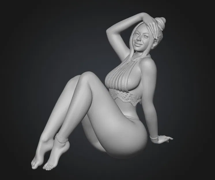 Mô hình 3D cô gái Sunlit Poolside Escape tinh xảo cho anh em in 3D - Image 1