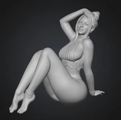 Mô hình 3D cô gái Sunlit Poolside Escape tinh xảo cho anh em in 3D