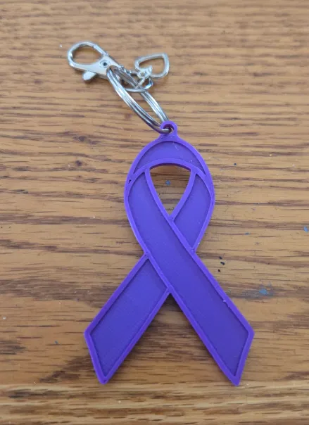 Móc khóa ruy băng nhận thức ung thư - Mẫu in 3D ý nghĩa - Image 1