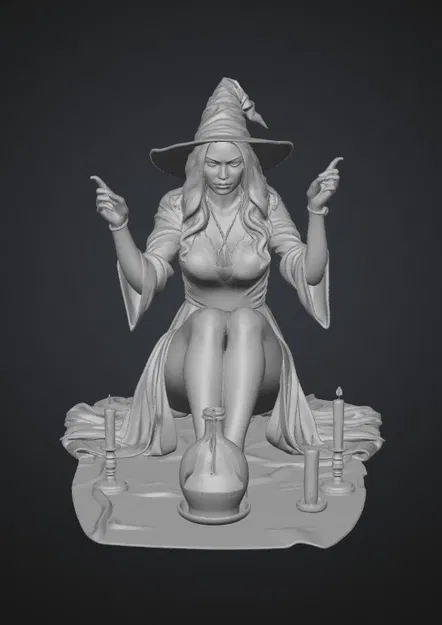 Mô hình 3D Phù thủy đêm huyền bí (Midnight Witch Ritual) đầy quyến rũ - Image 1