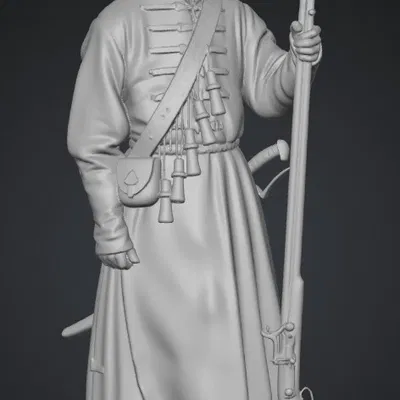 Mô hình 3D chiến binh xạ thủ Nga Streletc tinh xảo