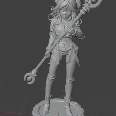 Mô hình nữ pháp sư cầm quyền trượng cho D&D và trò chơi nhập vai