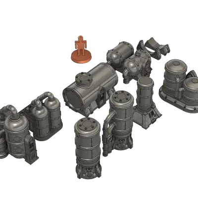 Bộ sưu tập bể chứa công nghiệp (Storage Tanks) cho sa bàn 3D