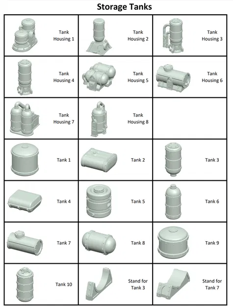Bộ sưu tập bể chứa công nghiệp (Storage Tanks) cho sa bàn 3D - Image 2