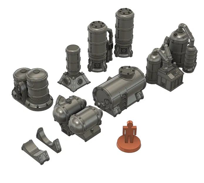 Bộ sưu tập bể chứa công nghiệp (Storage Tanks) cho sa bàn 3D - Image 12