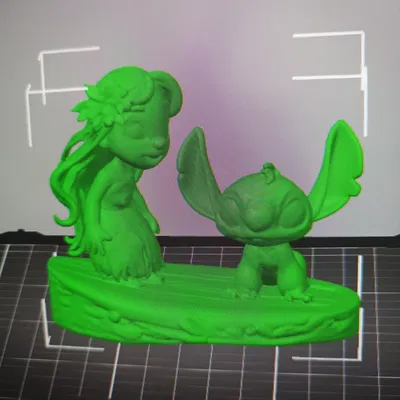 Mô hình 3D Lilo và Stitch dễ thương để trang trí bàn làm việc