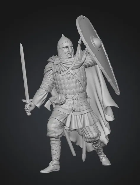 Mô hình 3D Chiến binh Nga thế kỷ 10 - Tượng chiến binh lịch sử - Image 1
