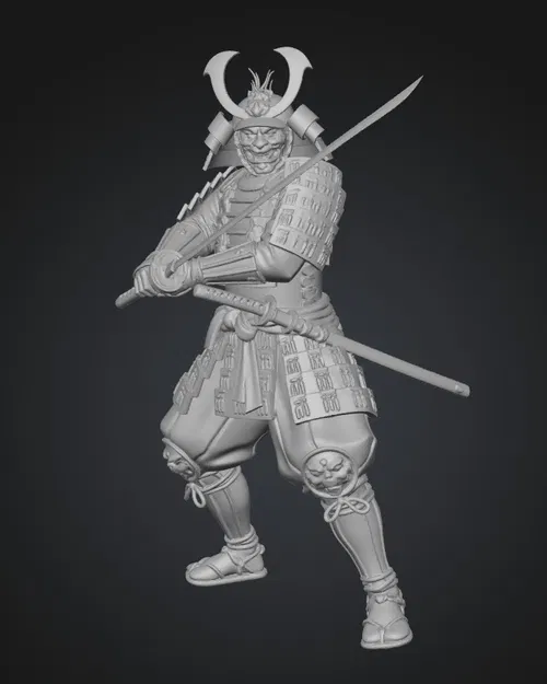 Mô hình 3D chiến binh Samurai (Golden Samurai) siêu chi tiết - Image 1