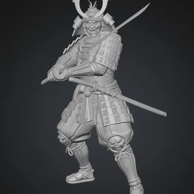 Mô hình 3D chiến binh Samurai (Golden Samurai) siêu chi tiết