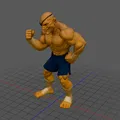 Mô hình 3D Sagat phong cách hoạt hình từ Street Fighter - Thumbnail 2