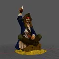 Mô hình 3D thuyền trưởng Jack Sparrow ngồi trên kho báu - Thumbnail 2