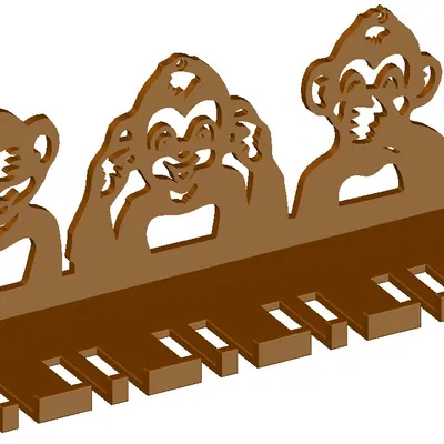 Kệ treo đồ đa năng hình ba chú khỉ cho góc sạc điện thoại