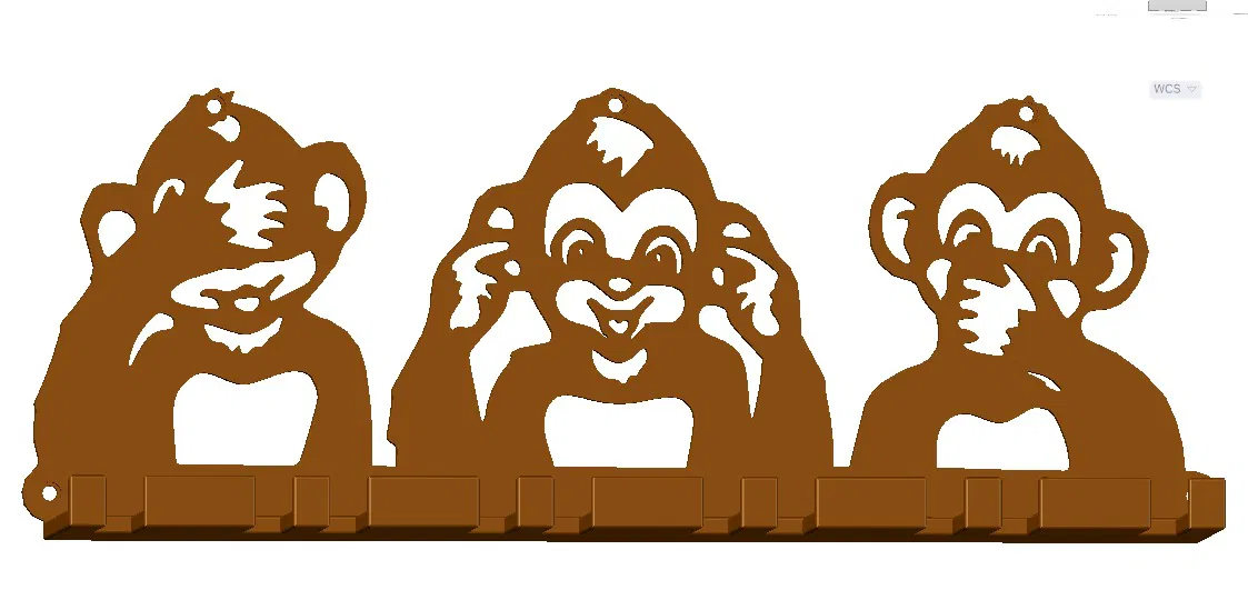 Kệ treo đồ đa năng hình ba chú khỉ cho góc sạc điện thoại - Image 2