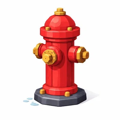 Mô hình 3D trụ cứu hỏa phong cách Low Poly ấn tượng