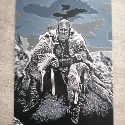 Tranh in 3D Hue Forge Bjorn Ironside phong cách chiến binh Vikings