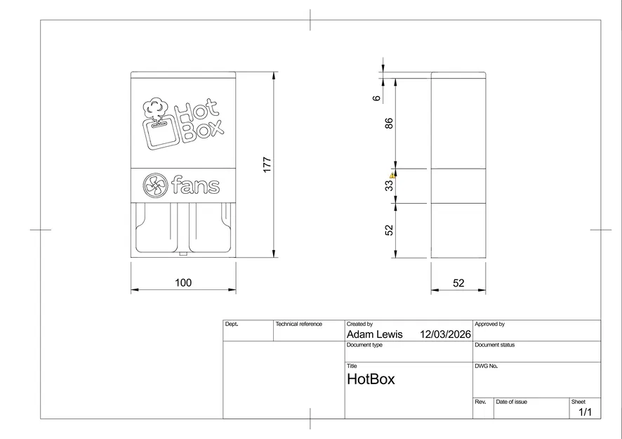 HotBox - Bộ sưởi buồng in PTC 200W nhỏ gọn cho máy in Klipper - Image 4