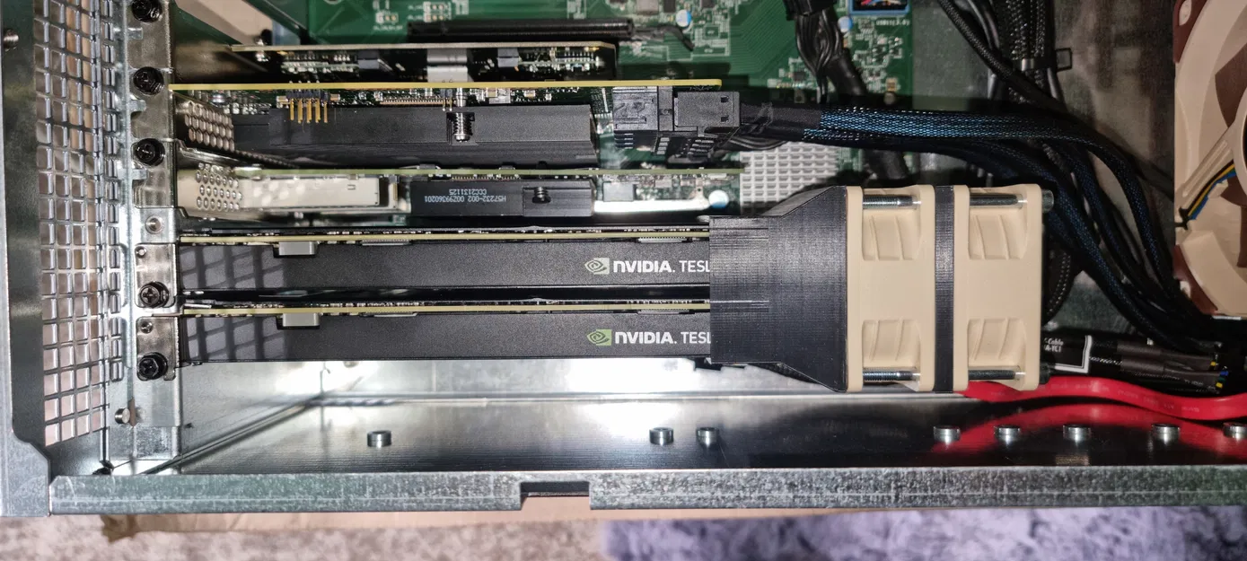 Ngàm gắn quạt 60mm cho cặp card Nvidia Tesla P4 - Image 4