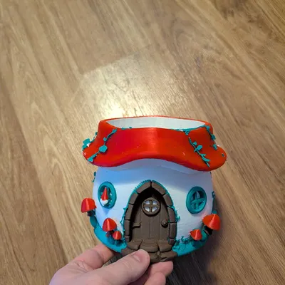 Chậu cây trang trí hình ngôi nhà nấm độc đáo in 3D