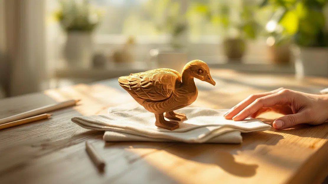 Mô hình chú vịt gỗ 3D (Wood Duck) trang trí xinh xắn cho bàn làm việc - Image 1