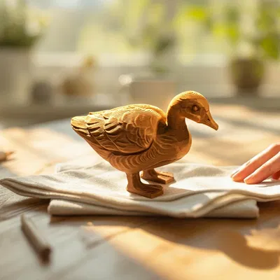Mô hình chú vịt gỗ 3D (Wood Duck) trang trí xinh xắn cho bàn làm việc