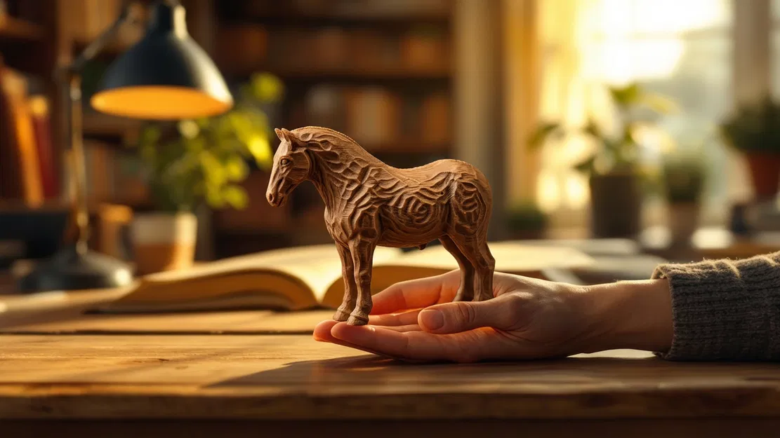 Mô hình Ngựa Gỗ Chạm Khắc - Image 1