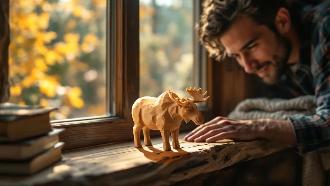 Mô hình chú nai sừng tấm Majestic Moose trang trí bàn làm việc - Image 1