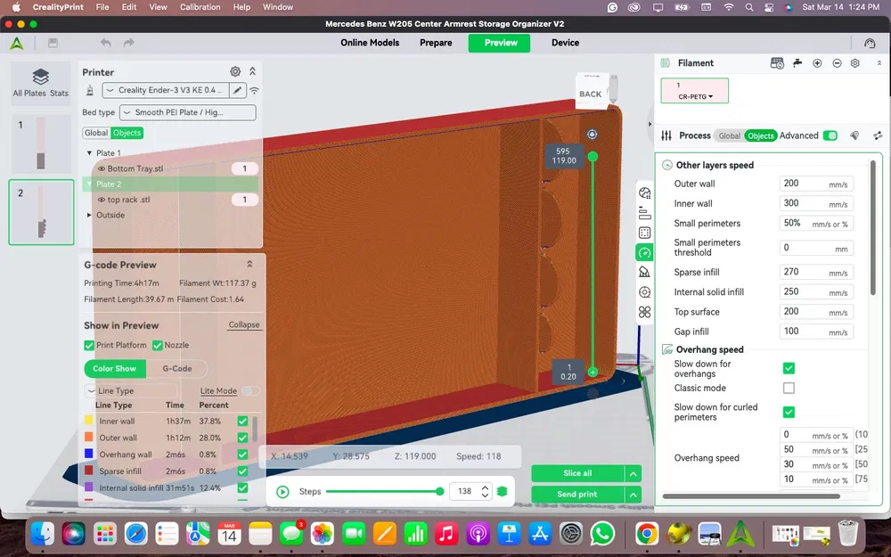 Khay Đựng Đồ Bệ Tì Tay Mercedes Benz W205 V2 - Image 3