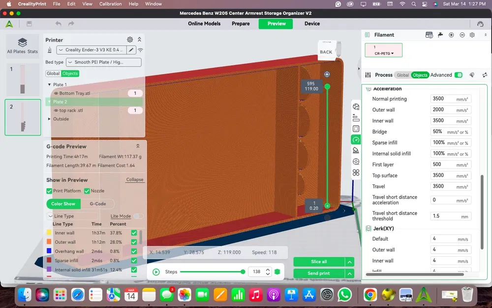 Khay Đựng Đồ Bệ Tì Tay Mercedes Benz W205 V2 - Image 4