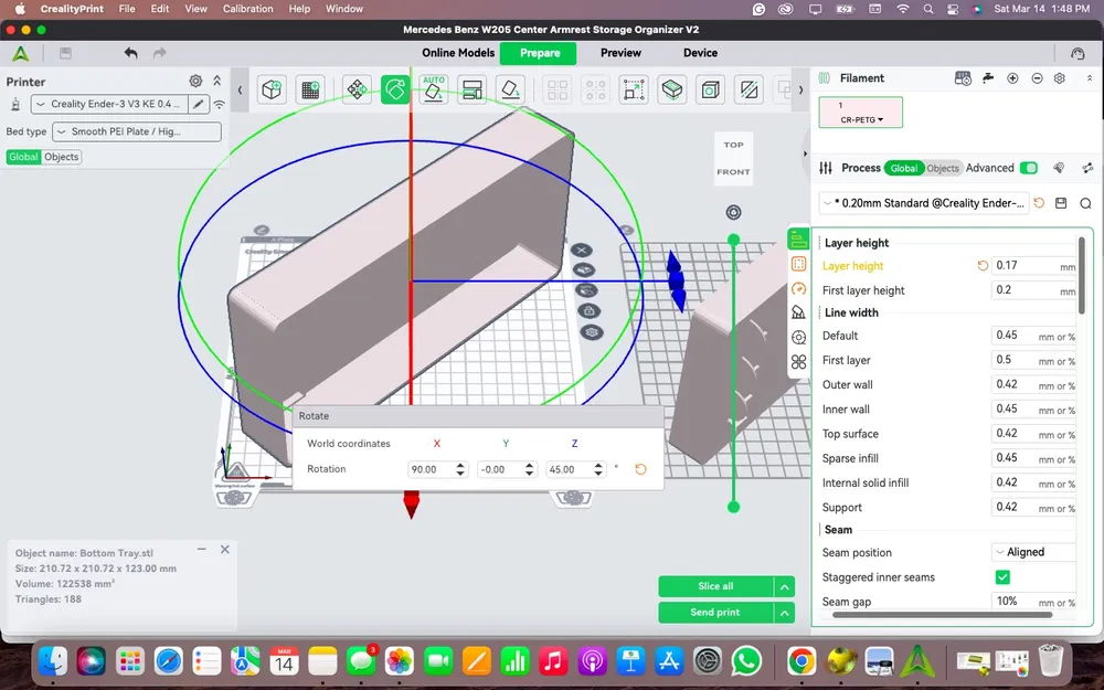 Khay Đựng Đồ Bệ Tì Tay Mercedes Benz W205 V2 - Image 6