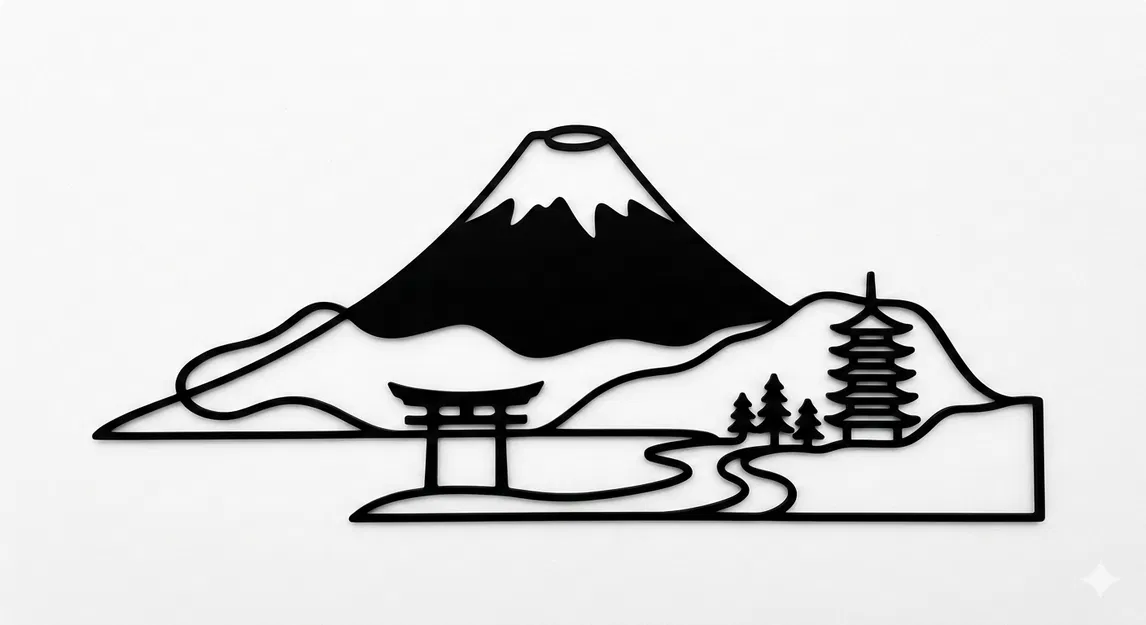 Mô hình trang trí tường Núi Phú Sĩ 3D ấn tượng - Image 1