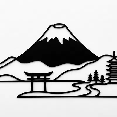 Mô hình trang trí tường Núi Phú Sĩ 3D ấn tượng