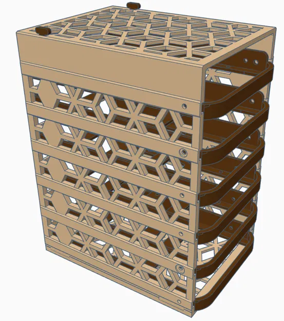 Khung 6 khay HDD và SSD có khóa, giá gắn quạt và nam châm - Image 1