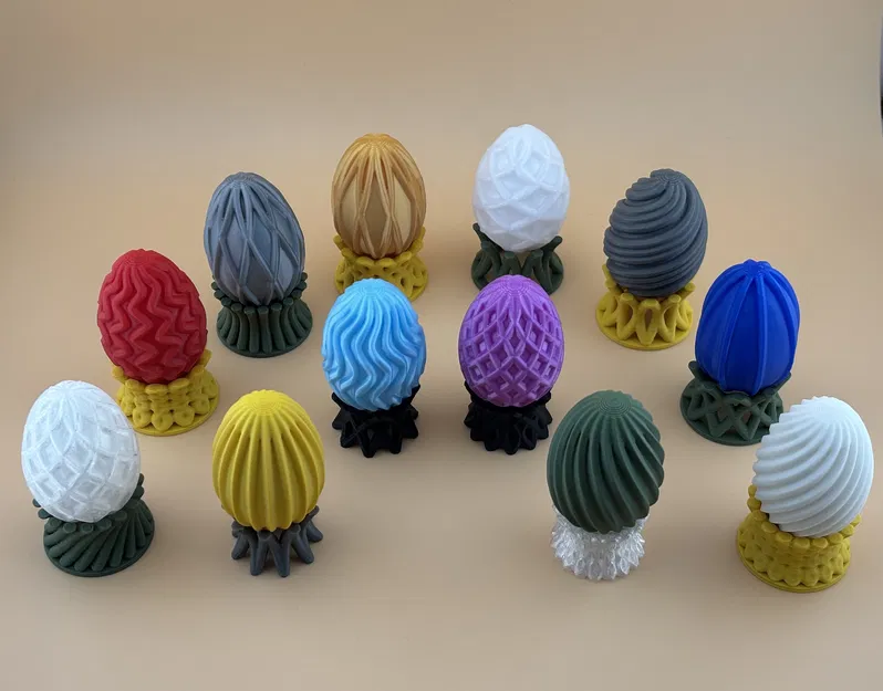 Bộ Đế Giữ Trứng Phục Sinh hoặc Bóng Hình Vương Miện Hình Học - Nhiều Kiểu Họa Tiết - Image 2