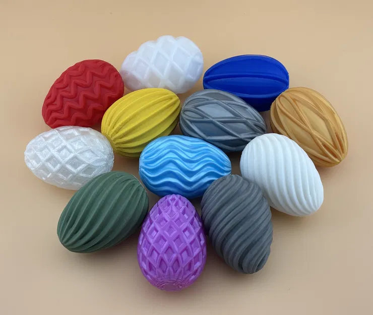 Bộ Trứng Phục Sinh Hình Học - Họa Tiết Xoắn Ốc, Sóng Lượn, Lattice Hiện Đại - Image 1