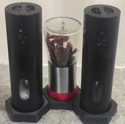 Bộ đế in 3D cố định lọ gia vị và máy xay tiêu tiện lợi