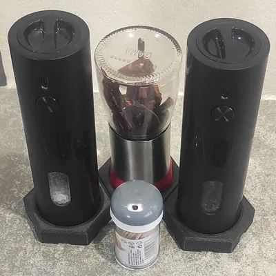 Bộ đế in 3D cố định lọ gia vị và máy xay tiêu tiện lợi