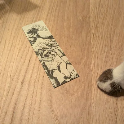 Bookmark chú mèo "Sóng lừng Kanagawa"