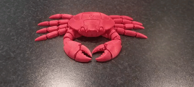 Mô hình cua khớp nối linh hoạt in liền khối (Articulated Crab Fidget Toy)