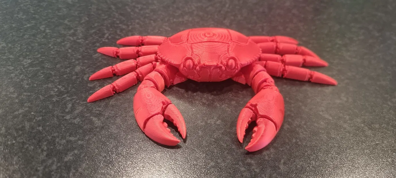Mô hình cua khớp nối linh hoạt in liền khối (Articulated Crab Fidget Toy) - Image 2
